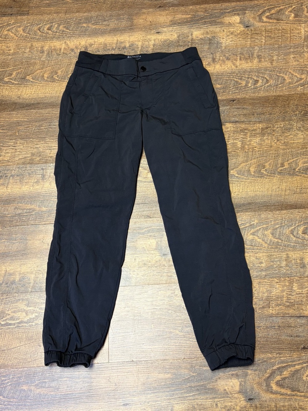 Athleta Trekkie North Joggers Black Hiking Pants Womens 6 Elastic Cuff